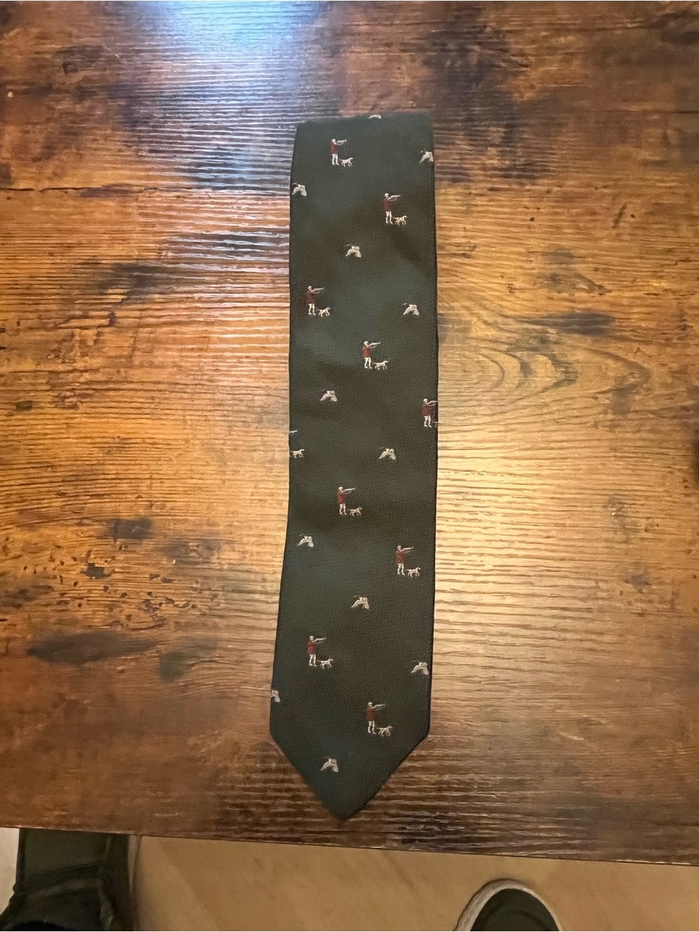 Polo by Ralph Lauren Dark Green Hunting & Dog Motif Tie